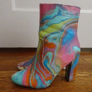 Custom Hydro-Dipped Gogo Boots (Color Over White)